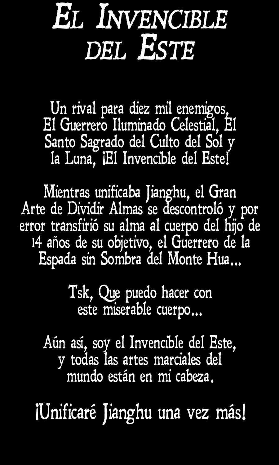 El Invencible del Este capítulo 0, página 2