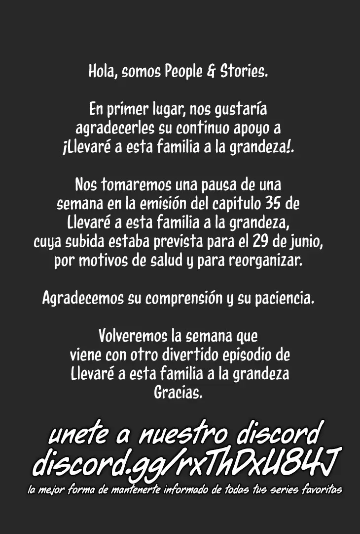 Llevaré a esta familia a la grandeza capítulo 34.5, página 1