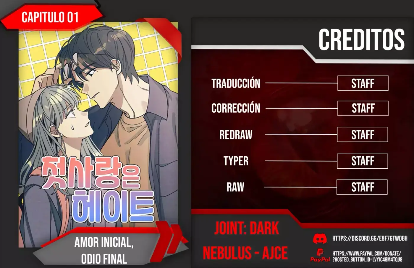 Amor inicial, Odio final capítulo 13, página 1