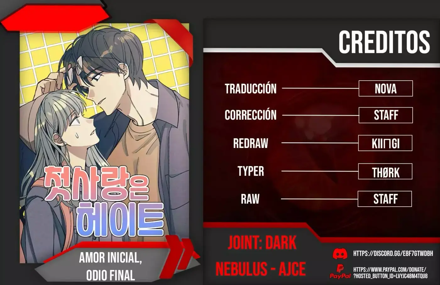 Amor inicial, Odio final capítulo 30, página 1