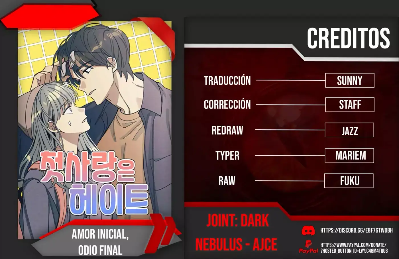 Amor inicial, Odio final capítulo 45, página 1