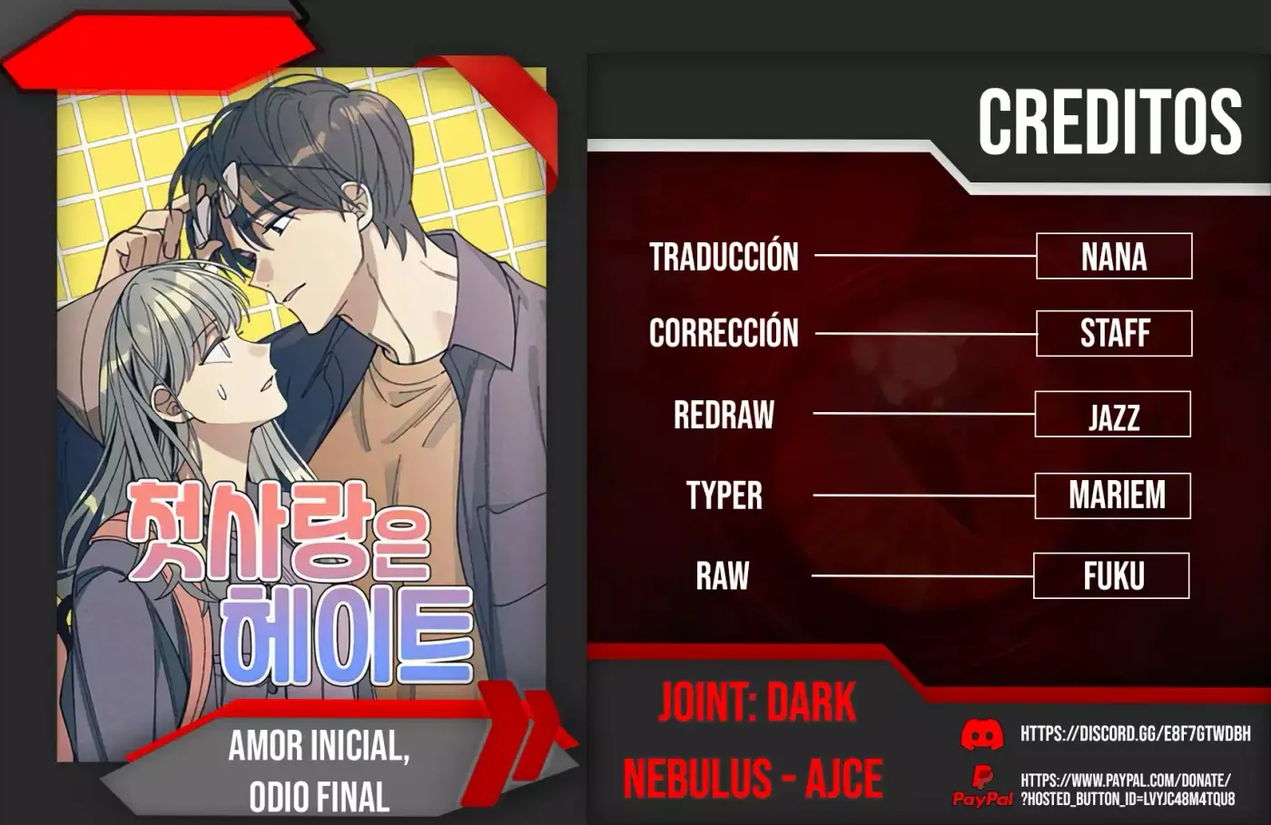 Amor inicial, Odio final capítulo 48, página 1