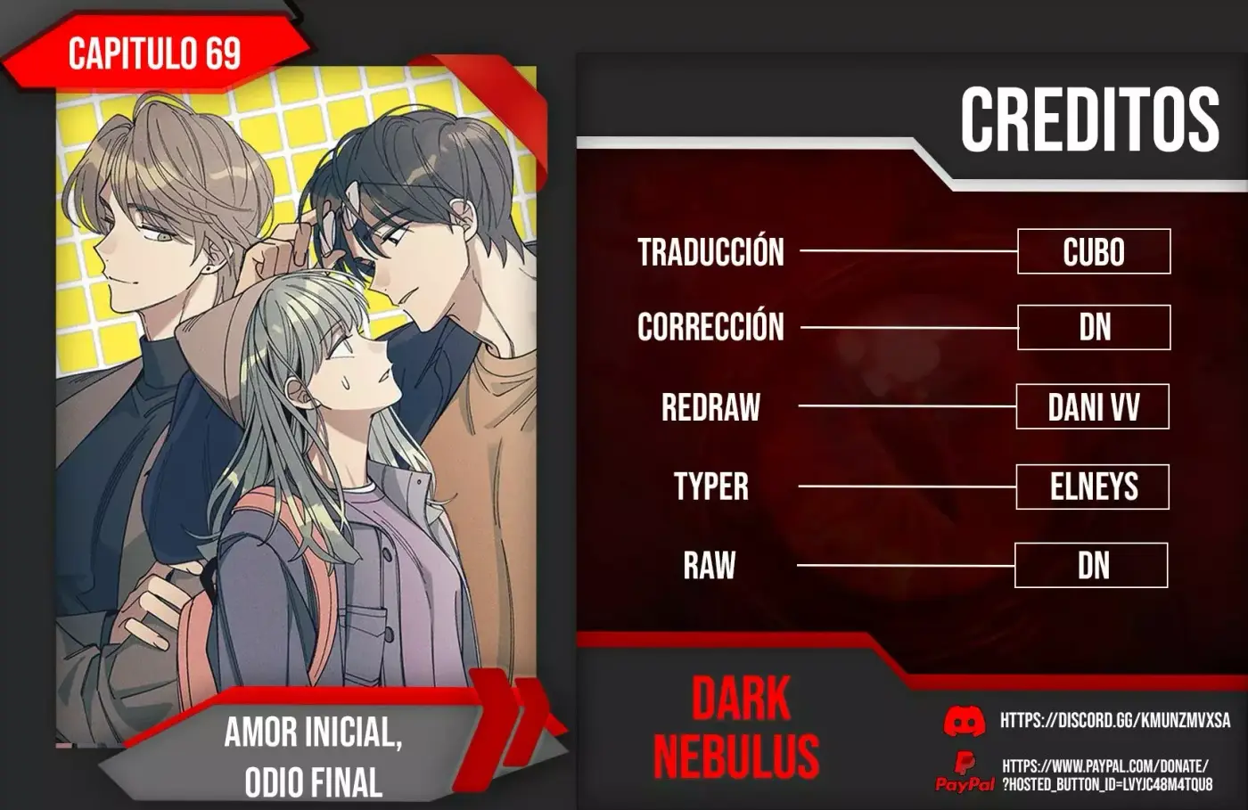 Amor inicial, Odio final capítulo 69, página 1