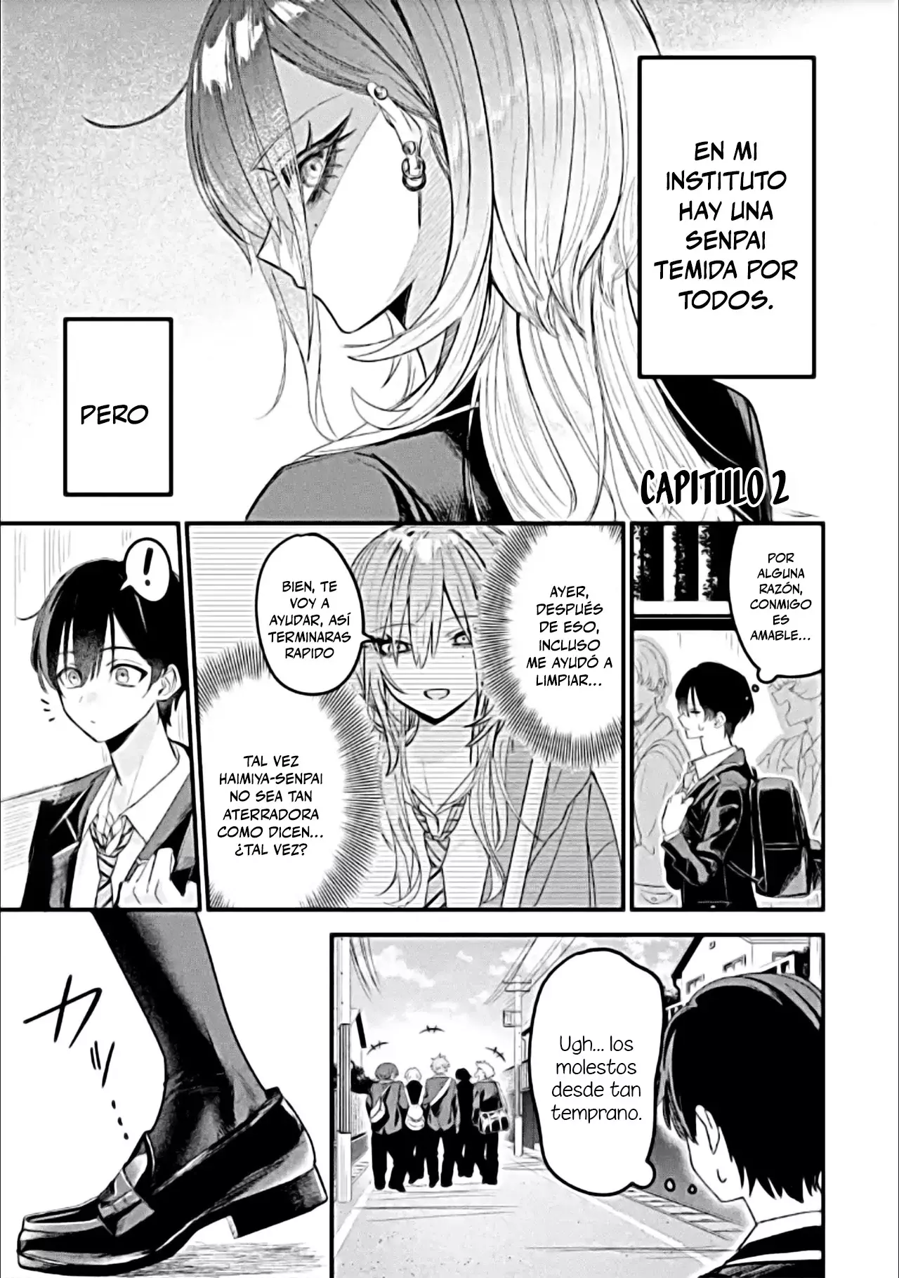 Haimiya-senpai es Aterradora pero Linda capítulo 2, página 1
