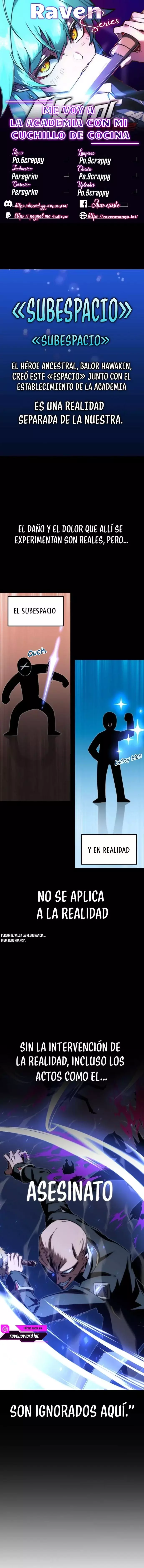 Me voy a la academia con mi cuchillo de cocina capítulo 2, página 1