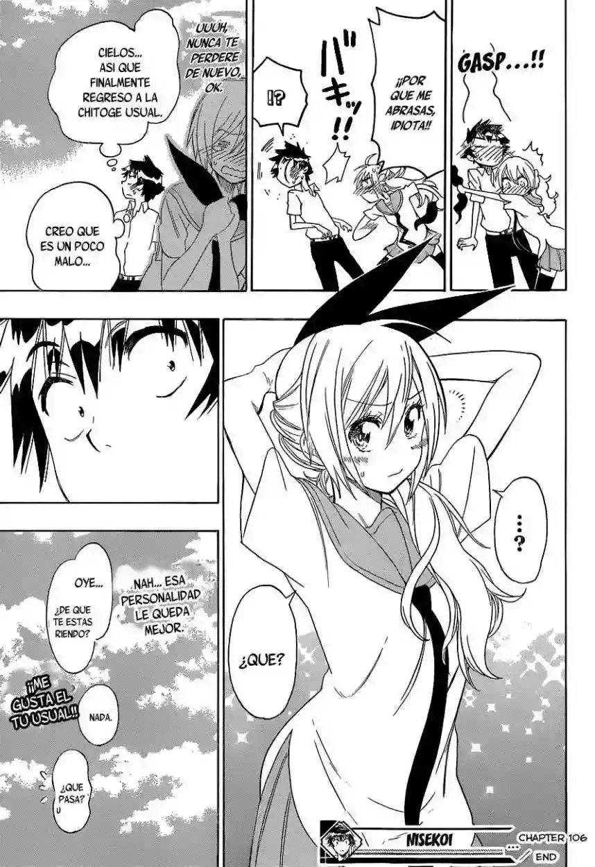 Nisekoi capítulo 106, página 19