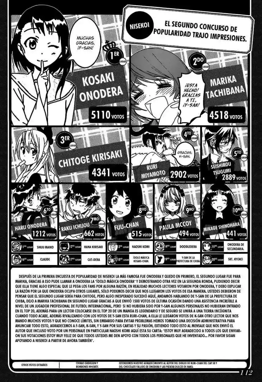 Nisekoi capítulo 110, página 22