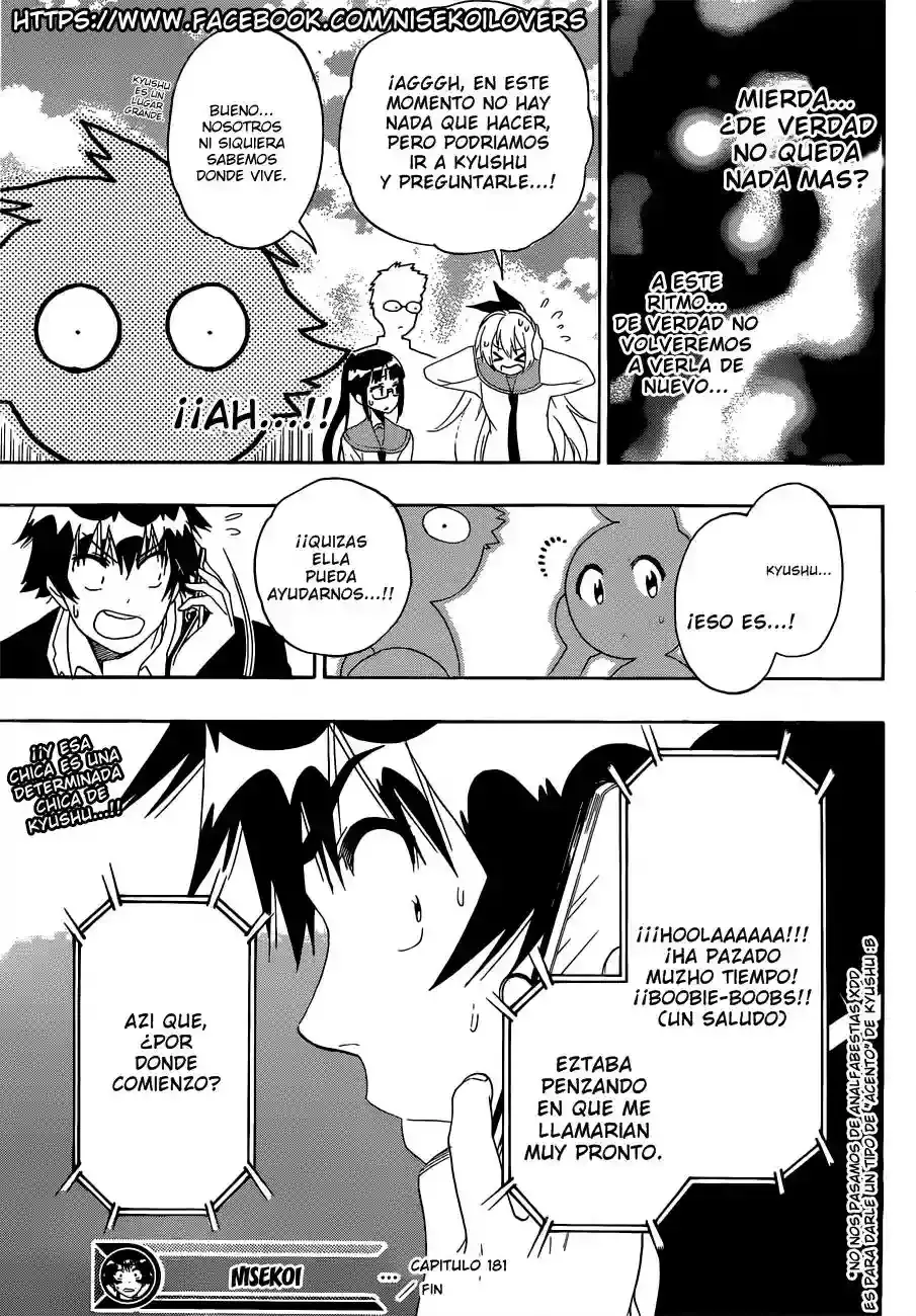 Nisekoi capítulo 181, página 17