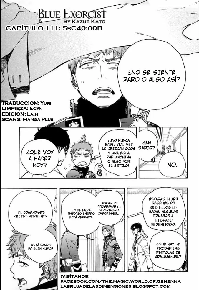Ao no Exorcist capítulo 111, página 3