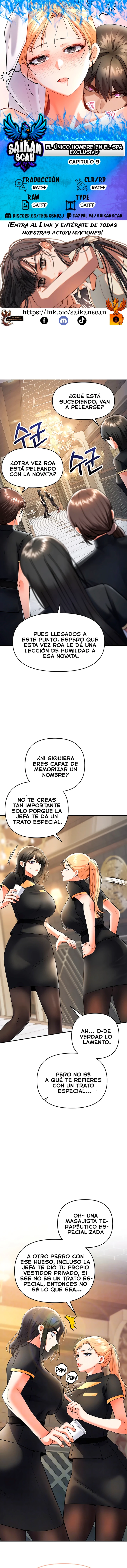 En la tienda de masajes, soy el único hombre capítulo 9, página 1
