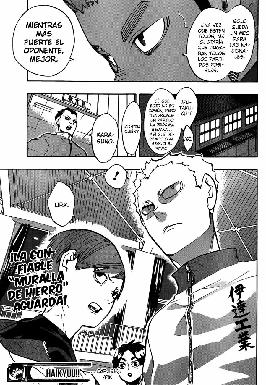 Haikyuu!! capítulo 216, página 18