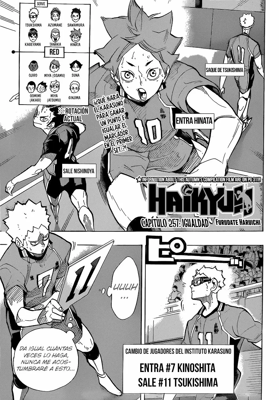 Haikyuu!! capítulo 257, página 2