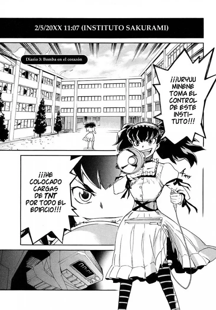 Mirai Nikki capítulo 3, página 1
