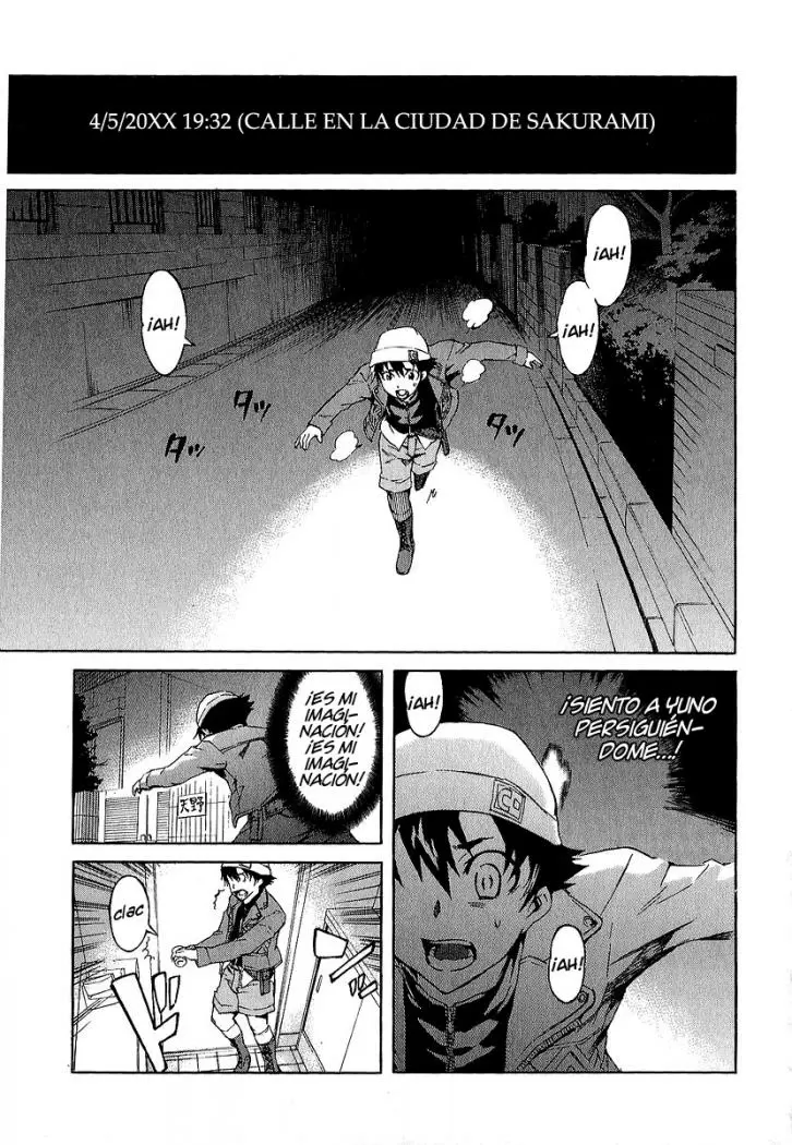 Mirai Nikki capítulo 6, página 1