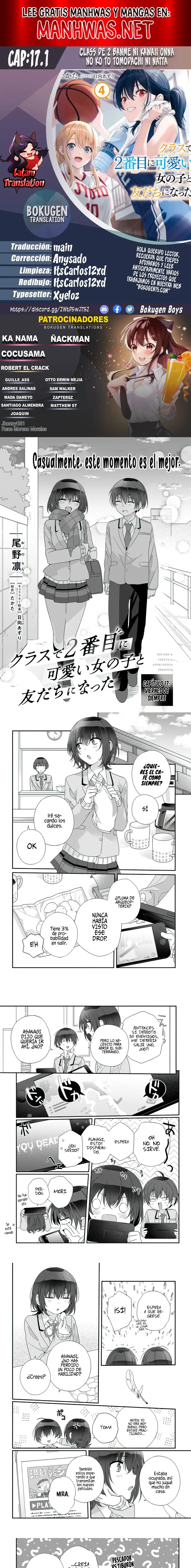 Class de 2-banme ni Kawaii Onnanoko to Tomodachi ni Natta capítulo 17.1, página 1