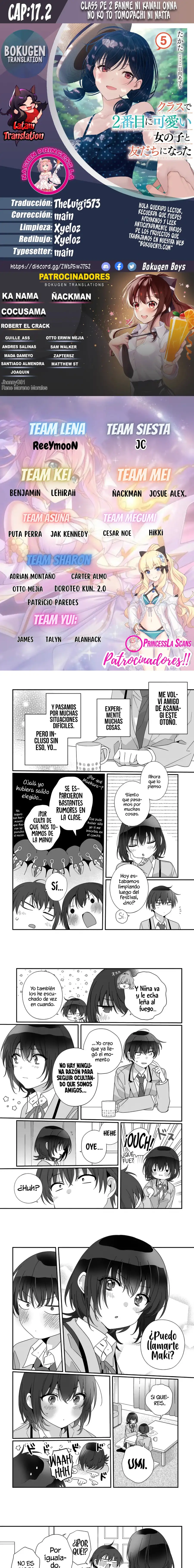 Class de 2-banme ni Kawaii Onnanoko to Tomodachi ni Natta capítulo 17.2, página 1