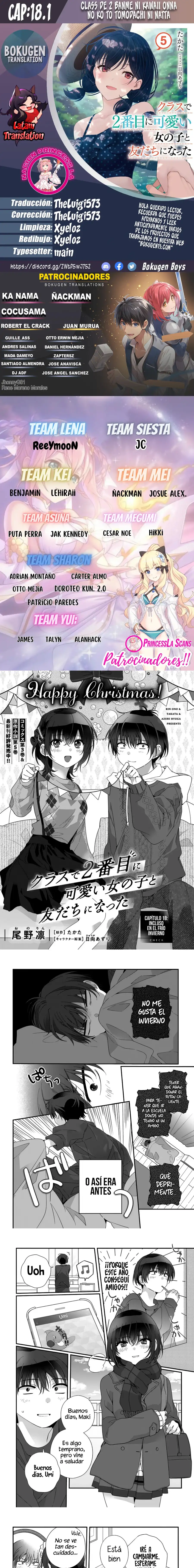 Class de 2-banme ni Kawaii Onnanoko to Tomodachi ni Natta capítulo 18.1, página 1