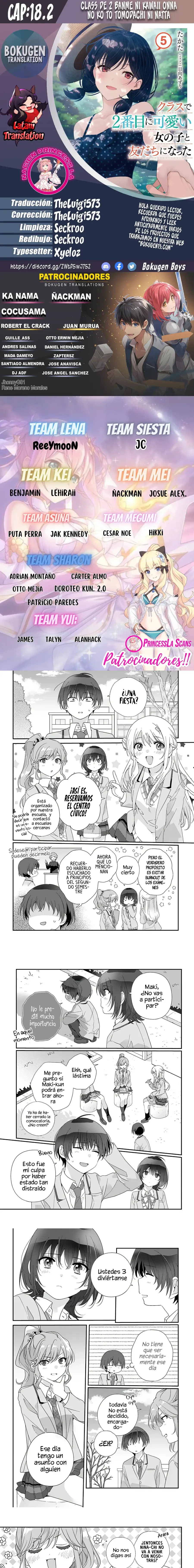 Class de 2-banme ni Kawaii Onnanoko to Tomodachi ni Natta capítulo 18.2, página 1