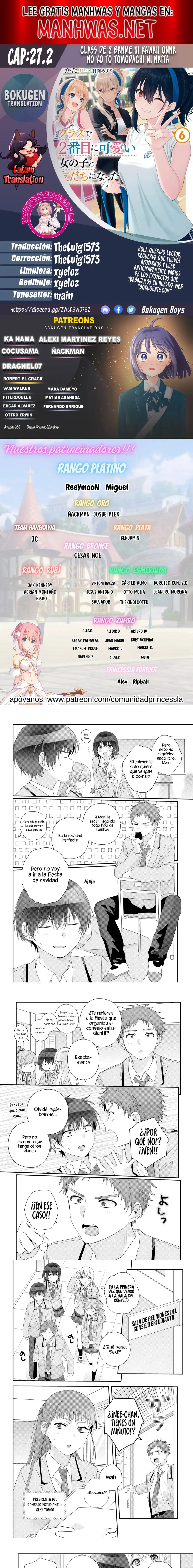 Class de 2-banme ni Kawaii Onnanoko to Tomodachi ni Natta capítulo 27.2, página 1