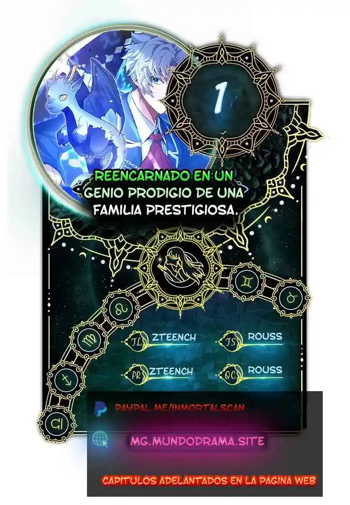 Reencarnado en un genio prodigio de una familia prestigiosa capítulo 1, página 1