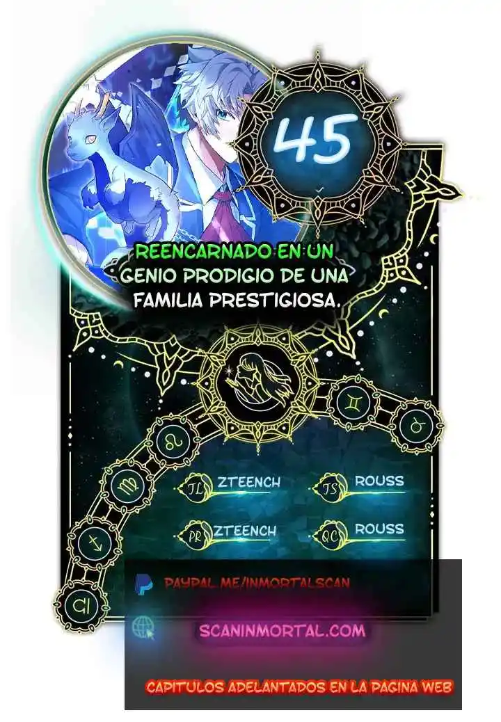 Reencarnado en un genio prodigio de una familia prestigiosa capítulo 45, página 1