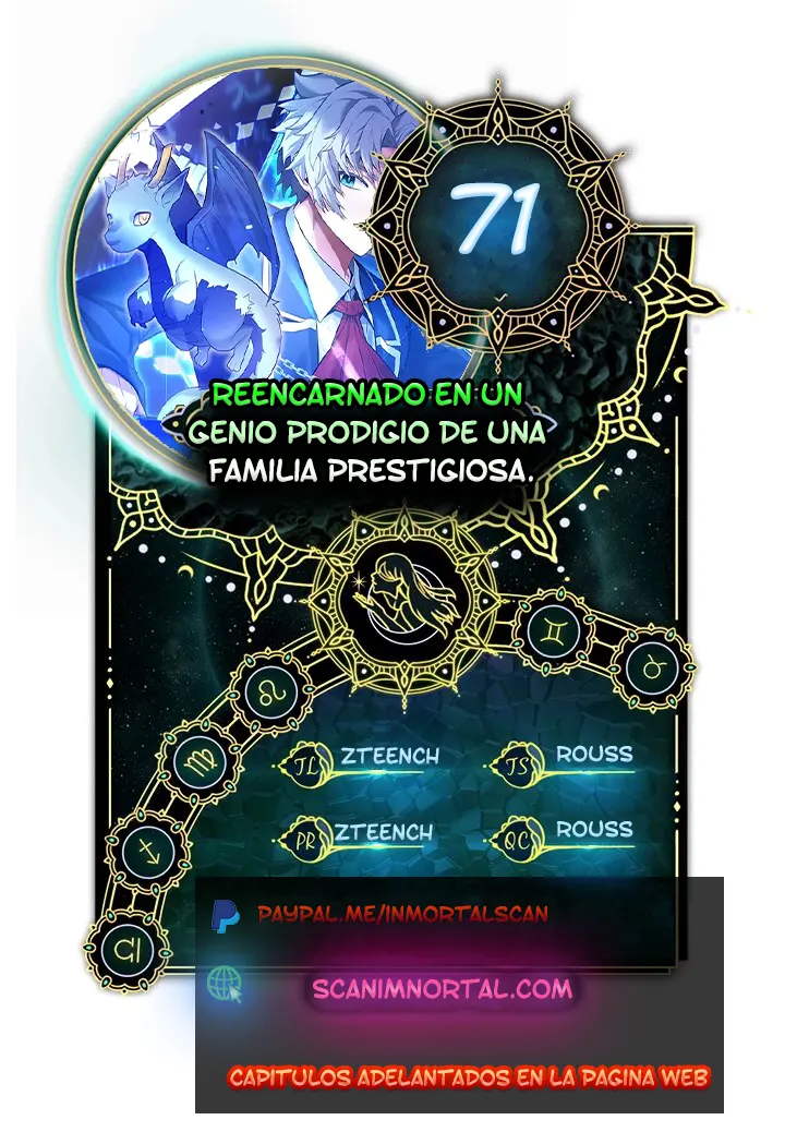 Reencarnado en un genio prodigio de una familia prestigiosa capítulo 71, página 1
