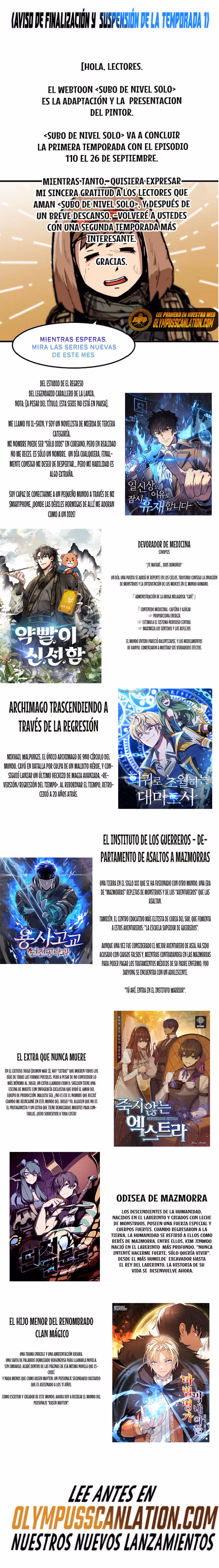 Subo de nivel solo capítulo 110.5, página 1
