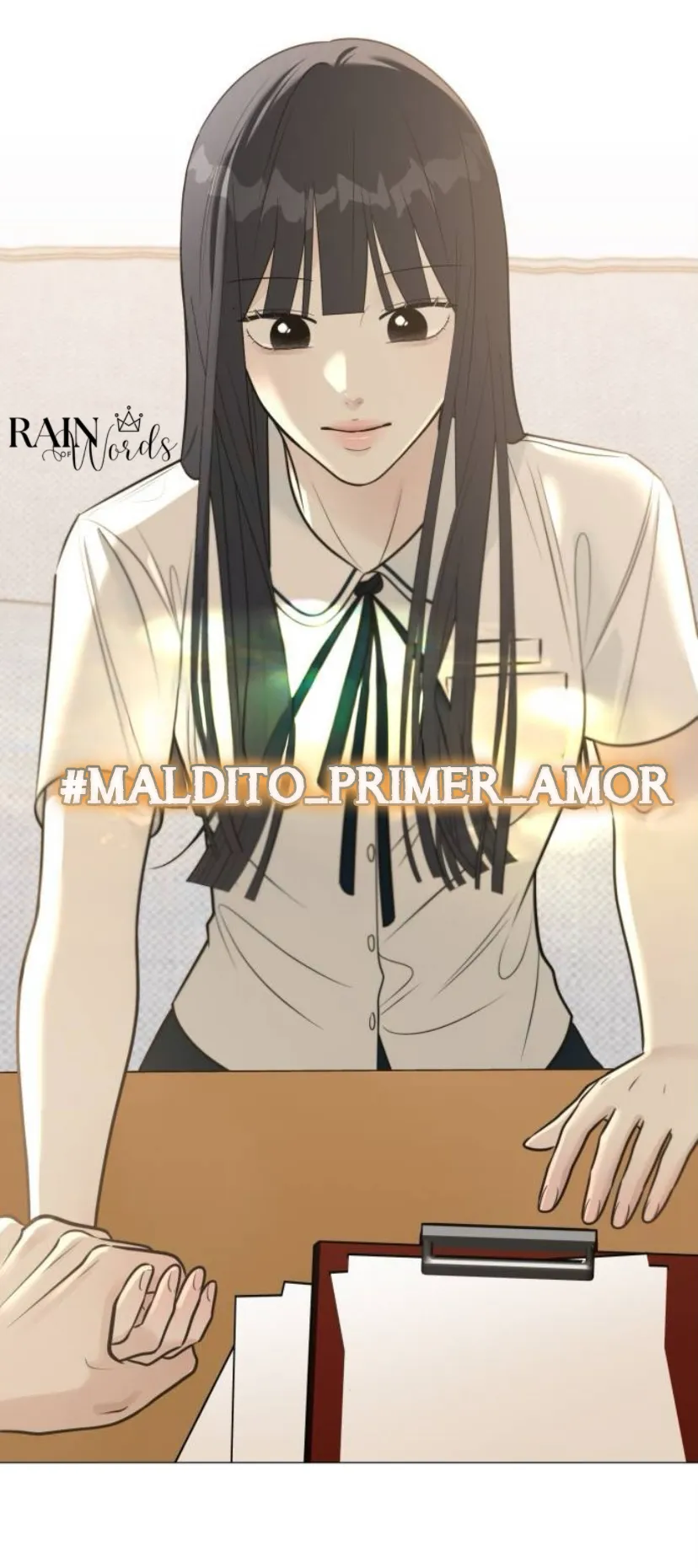 El hashtag es: El primer amor. capítulo 7, página 43