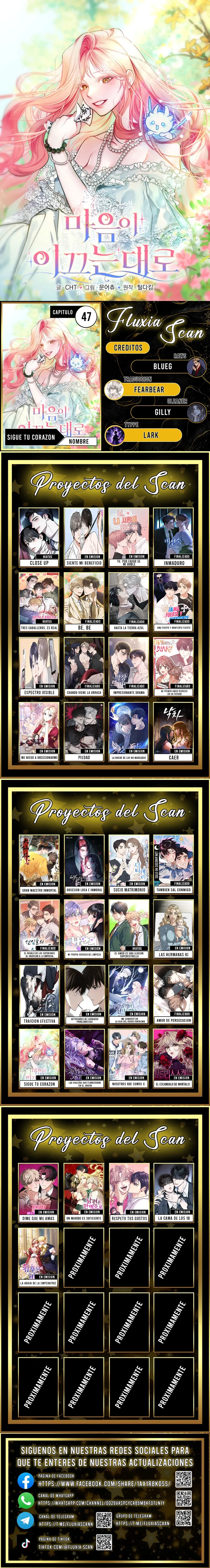 Sigue tu corazón capítulo 47, página 1